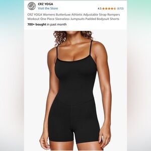 CRZ YOGA Womens Butterluxe Athletic Adjustable Strap Rompers Workout One Piece S